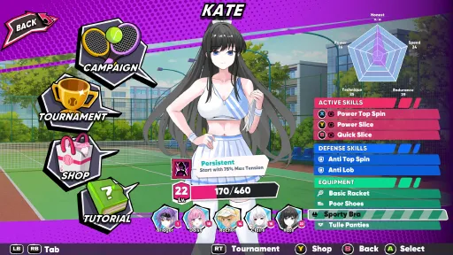 Academy Love Saga: Tennis Angels EX screenshot 3