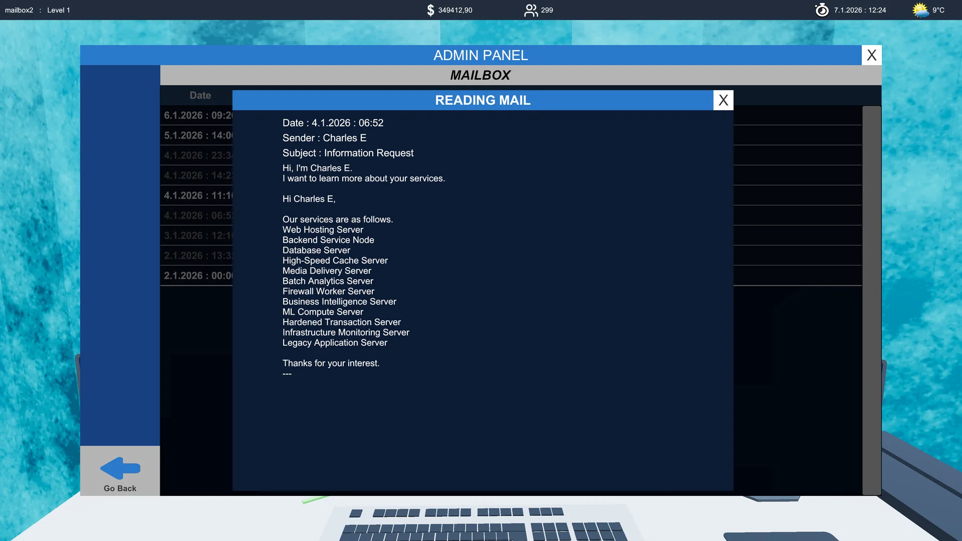 Cloud Server Simulator screenshot 2