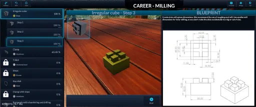 Milling machine simulator screenshot 1