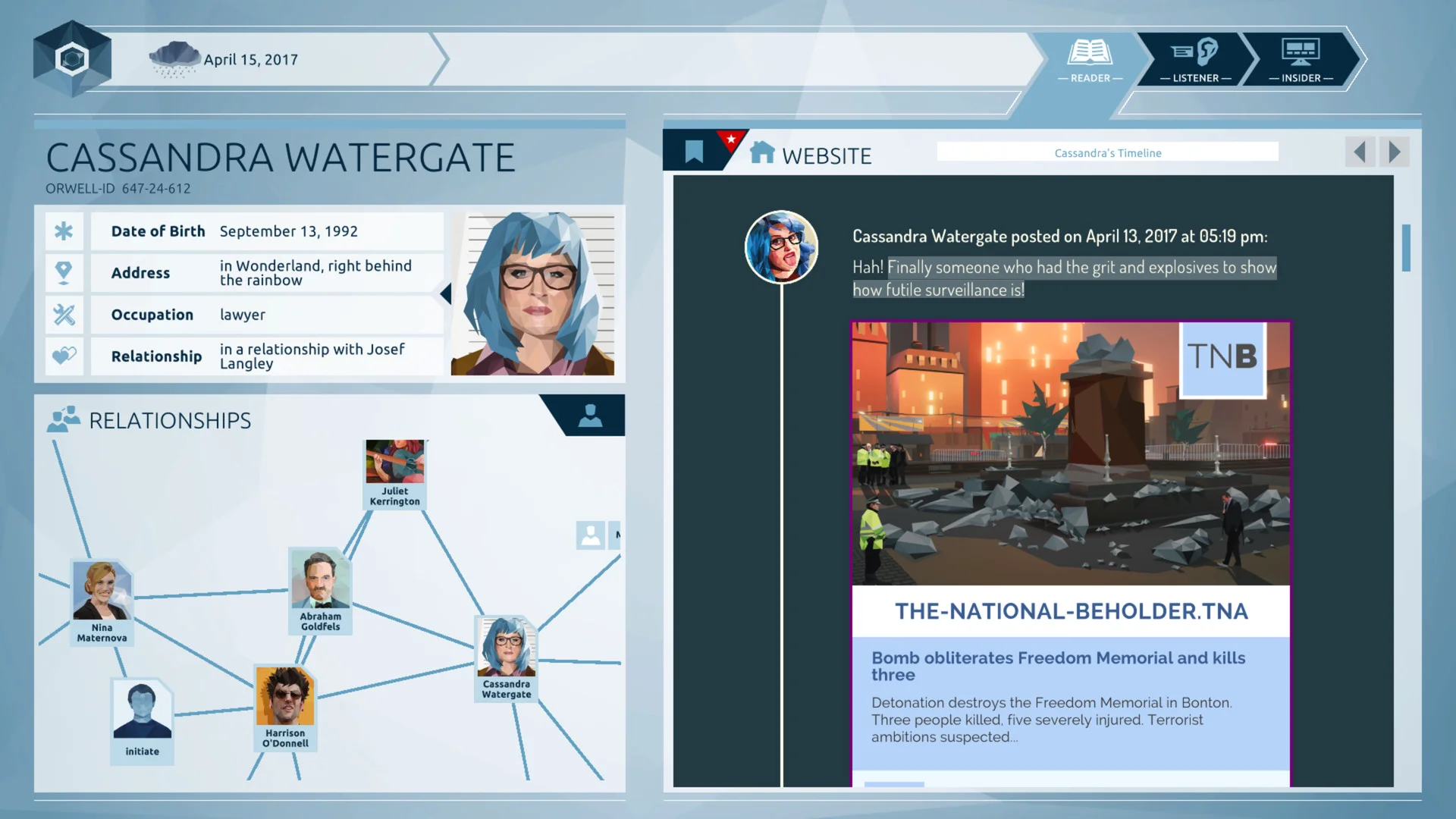Orwell: Keeping an Eye On You screenshot 1
